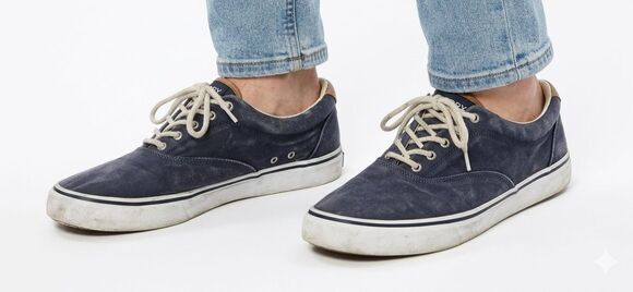 Sperry Other - Sperry Top-Sider Striper II CVO Navy Salt-Washed Canvas Sneakers Men's 13W Wide